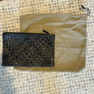 NEW Bottega Veneta evening zippered wallet or clutch, black